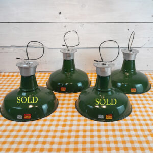 ONE Antique 1930s NOS Benjamin 12″ Vintage Porcelain Lights Industrial Lighting